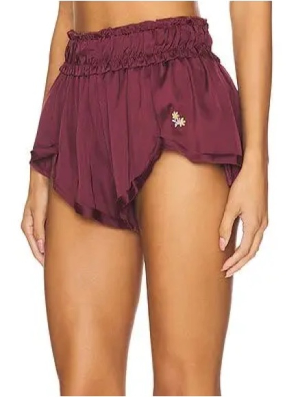 Free People • Like Honey Satin Silk PJ Short in Acai Burgundy